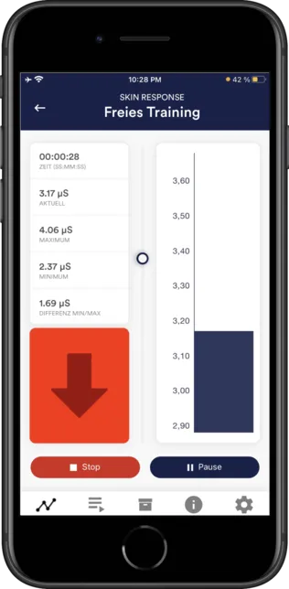 eSense Skin Response App on iPhone